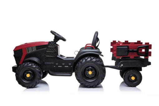 elektro kinderauto traktor mit anhaenger 925 rot 2